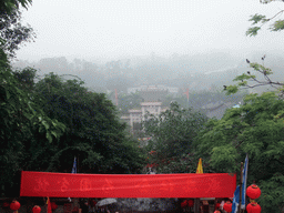 View from the staircase on the lower parts of the Yuchan Palace at the Hainan Wenbifeng Taoism Park