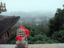 View from a platform on the lower parts of the Yuchan Palace at the Hainan Wenbifeng Taoism Park