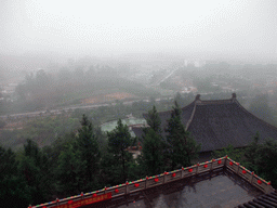View on the eastern side of the Yuchan Palace at the Hainan Wenbifeng Taoism Park, from a higher level of a temple