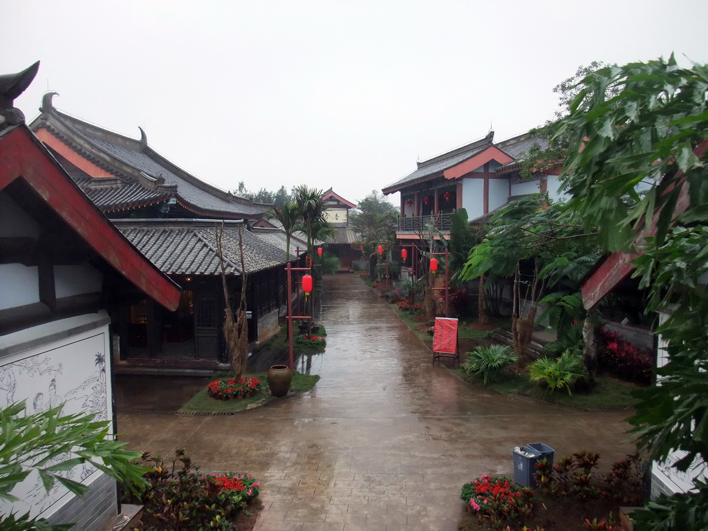 Street and houses at the Nanjianzhou Ancient City at the Hainan Wenbifeng Taoism Park