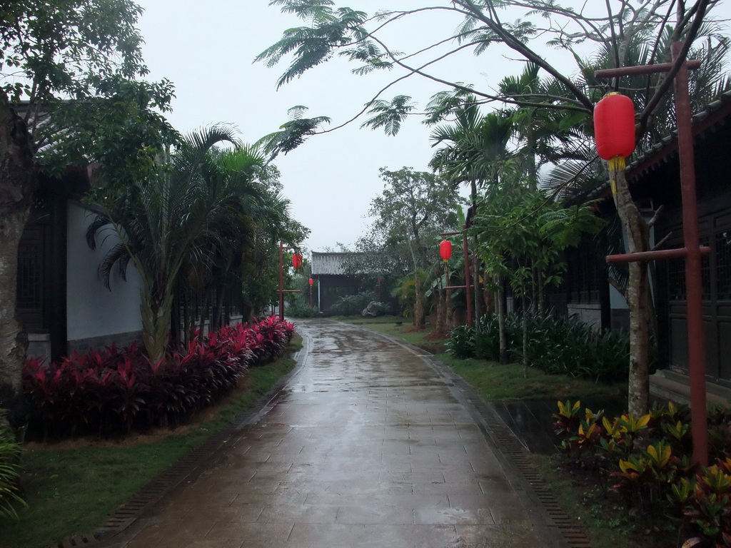 Street and houses at the Nanjianzhou Ancient City at the Hainan Wenbifeng Taoism Park