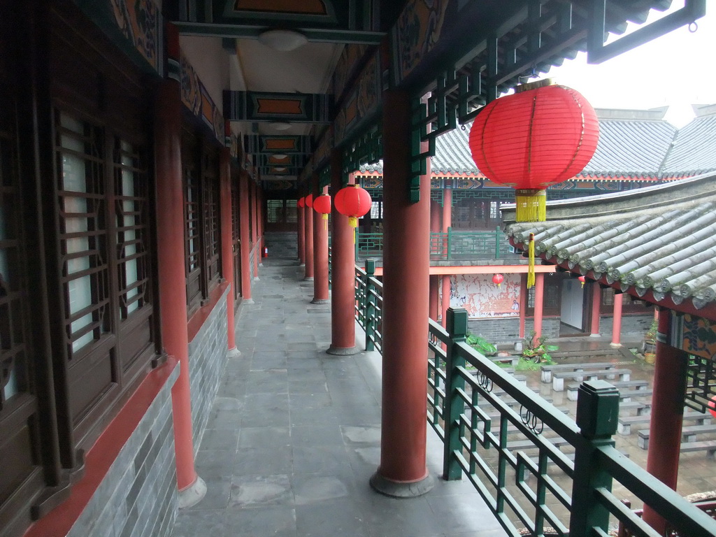 Gallery and inner square at the Nanjianzhou Ancient City at the Hainan Wenbifeng Taoism Park