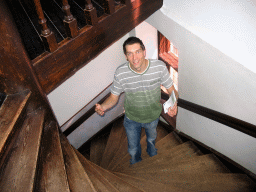 Tim on the staircase at Wijchen Castle