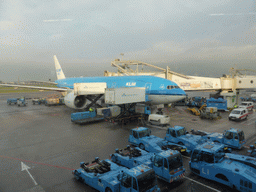 Our KLM airplane at Schiphol Airport