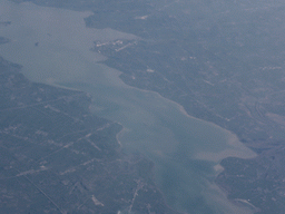 River in South China, viewed from the airplane from Amsterdam