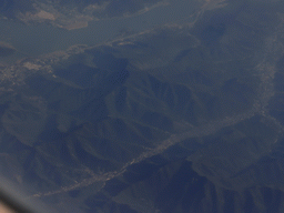 River and mountains in South China, viewed from the airplane from Amsterdam