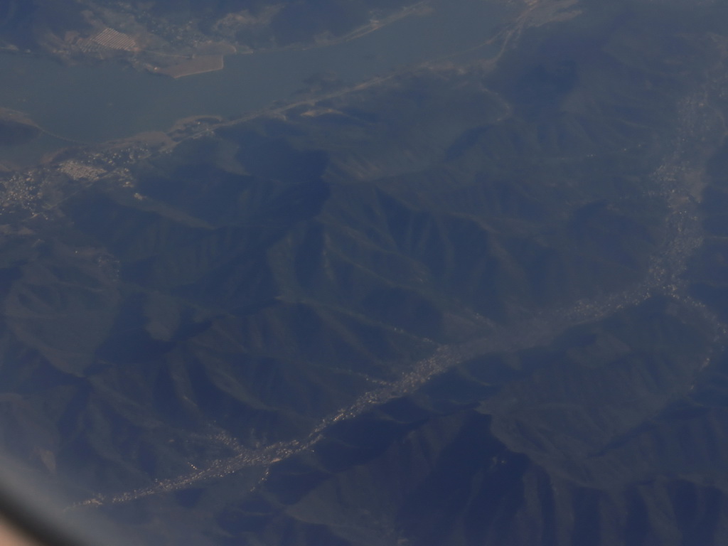 River and mountains in South China, viewed from the airplane from Amsterdam