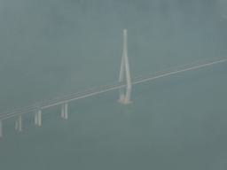 The Xiamen-Zhangzhou Cross-sea Bridge, viewed from the airplane from Amsterdam