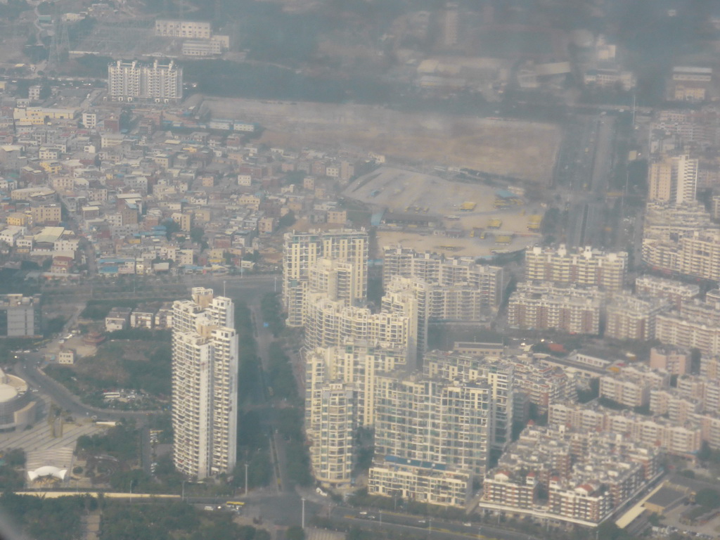 Buildings in the Haicang District, viewed from the airplane from Amsterdam