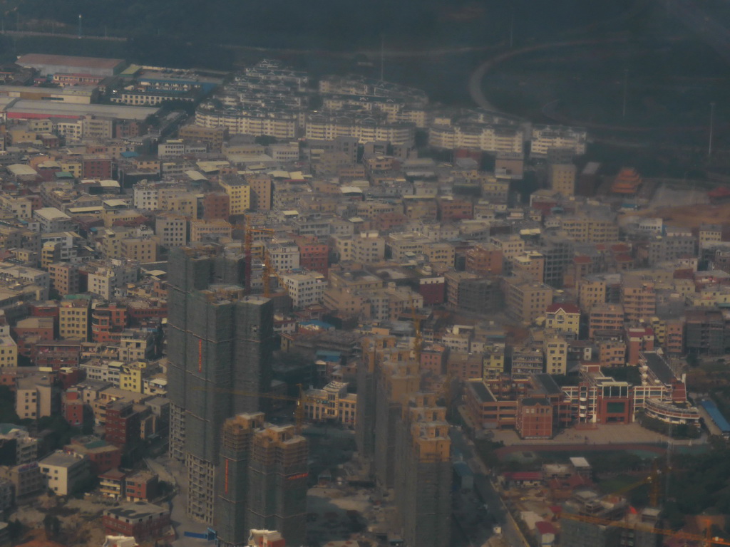 Buildings in the Haicang District, viewed from the airplane from Amsterdam