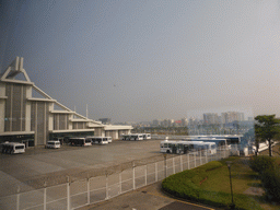The surroundings of Xiamen Gaoqi International Airport, viewed from the departure hall