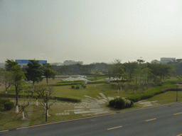 The surroundings of Xiamen Gaoqi International Airport, viewed from the departure hall
