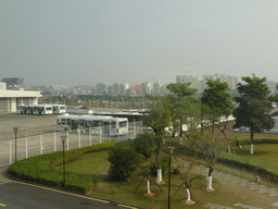 The surroundings of Xiamen Gaoqi International Airport, viewed from the departure hall