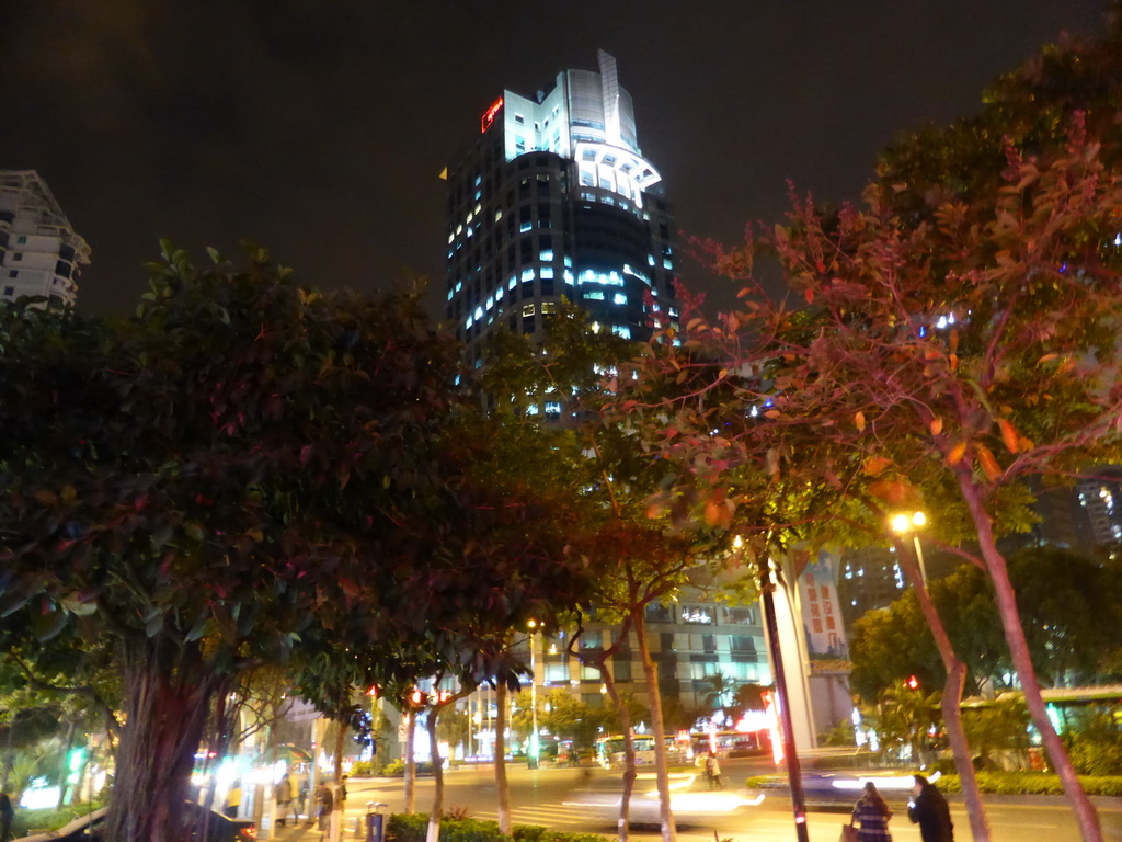 Skyscraper at Xiahe Road, by night