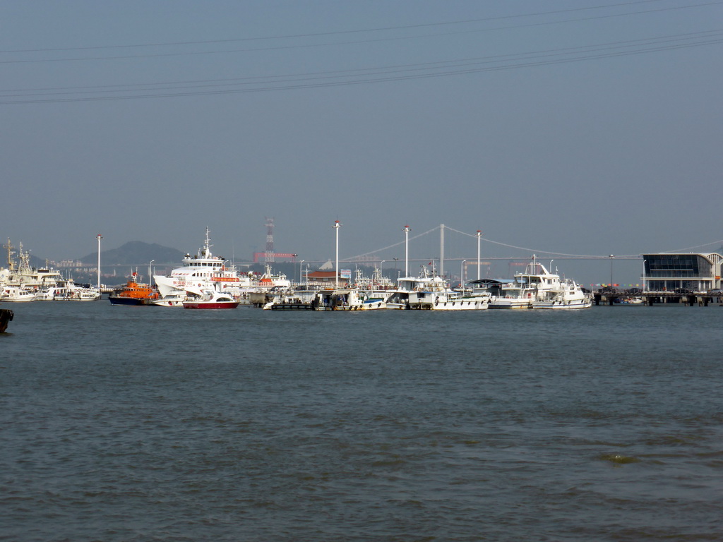 Boats in Xiamen Bay, viewed from the ferry to Gulangyu Island