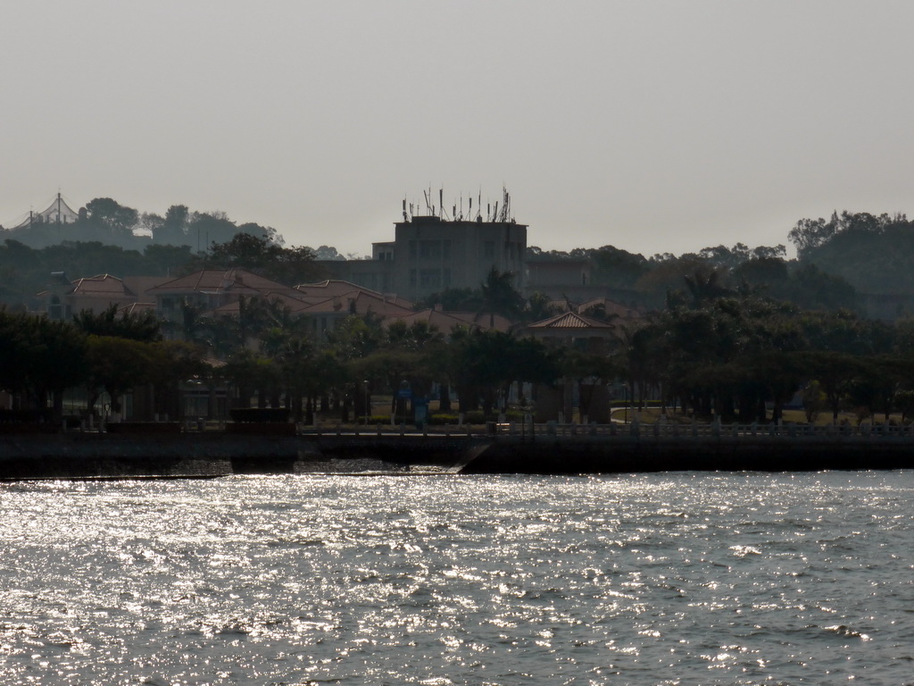 Buildings near the Neicuo`ao Ferry Terminal at Gulangyu Island, viewed from the ferry from Xiamen Island