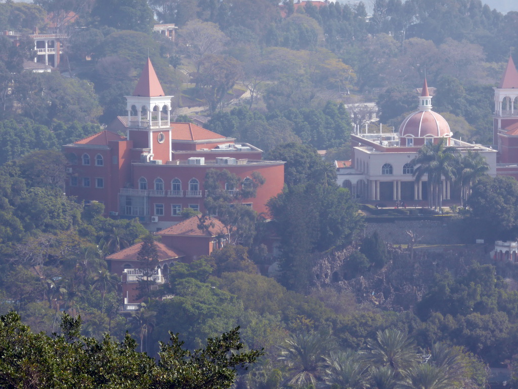 Buildings on top of the Twelve Grotto Heaven at the Shuzhuang Garden at Gulangyu Island, viewed from the garden of the house of Yin Chengzong at the Qinyuan Garden