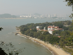 The west side of Gulangyu Island and buildings at the Haicang District, viewed from the garden of the house of Yin Chengzong at the Qinyuan Garden