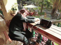 Miaomiao resting at a restaurant at Quanzhou Road at Gulangyu Island