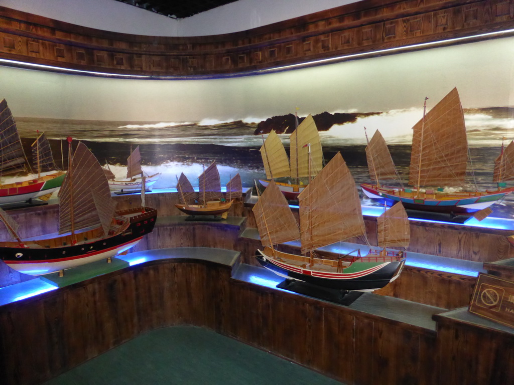 Scale models of ships at the upper floor of the Zheng Chenggong Memorial Hall at Gulangyu Island