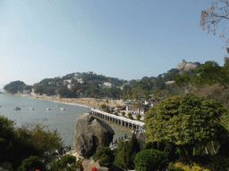 Gangzaihou Beach and Sunshine Rock at Gulangyu Island, viewed from the Bushan Pavilion