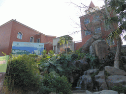 Building and waterfall at Zhonghua Road at Gulangyu Island