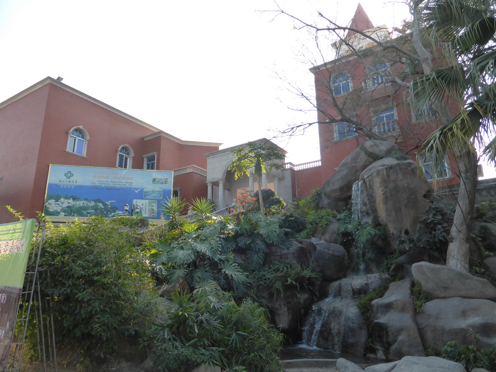 Building and waterfall at Zhonghua Road at Gulangyu Island