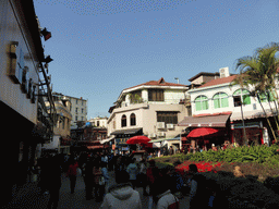 Shops and flowers at the square at the crossing of Huangyou Road and Fujian Road at Gulangyu Island
