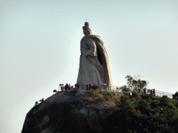 Large statue of Zheng Chenggong on Fuding Rock at the Haoyue Park at Gulangyu Island, viewed from Zhangzhou Road