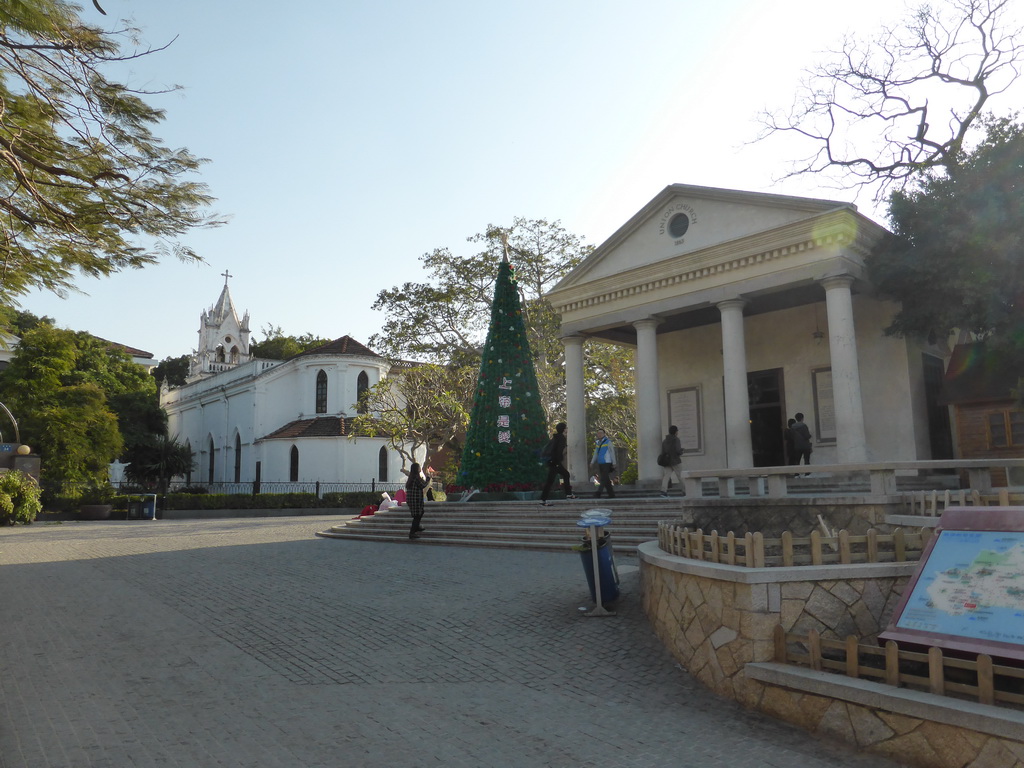 Front of the Union Church and the Catholic Cathedral at Lujiao Road at Gulangyu Island