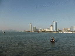 Skyscrapers at the west side of Xiamen Island and Xiamen Bay, viewed from Longtou Road at Gulangyu Island