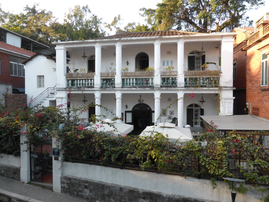 House at the right side of the Sanyi Hall church at Gulangyu Island