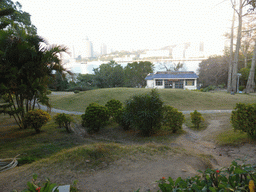 Haoyue Park at Gulangyu Island, with a view on the skyscrapers at the southwest side of Xiamen Island