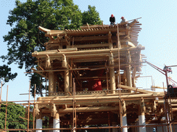 The Bell Pavilion of the Nanputuo Temple, under renovation