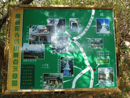 Map with photos of the higher area of the Nanputuo Temple