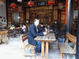 Tim at the Temple Café at Zeng Cuo An Village