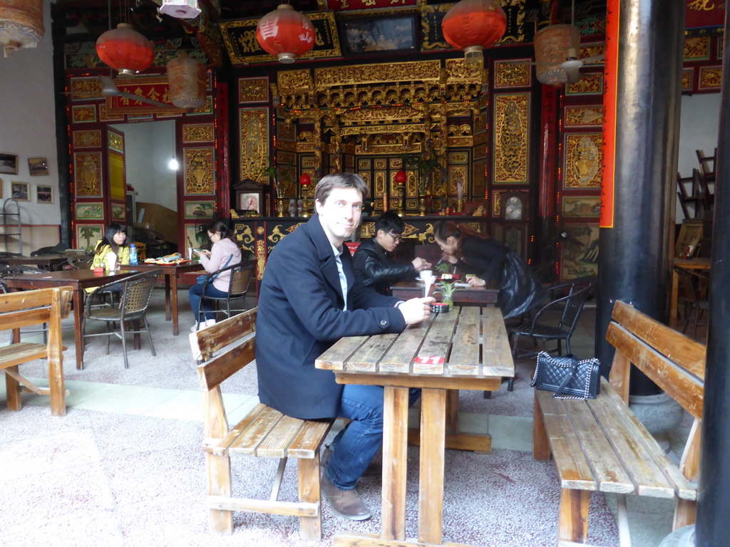 Tim at the Temple Café at Zeng Cuo An Village