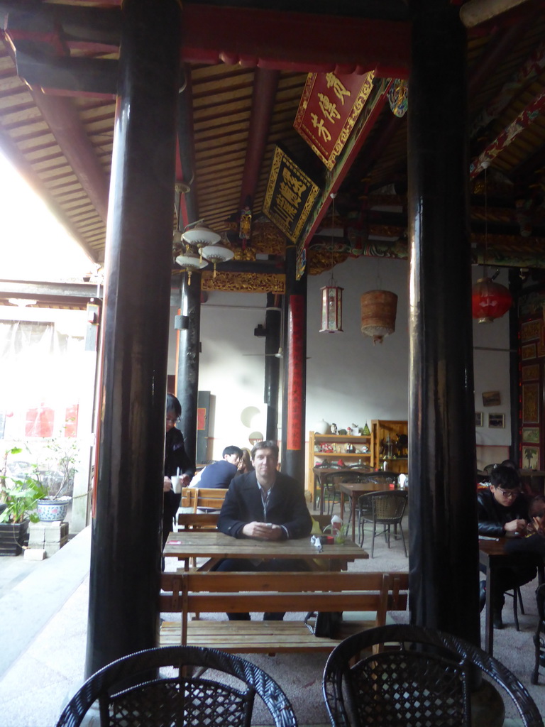 Tim at the Temple Café at Zeng Cuo An Village