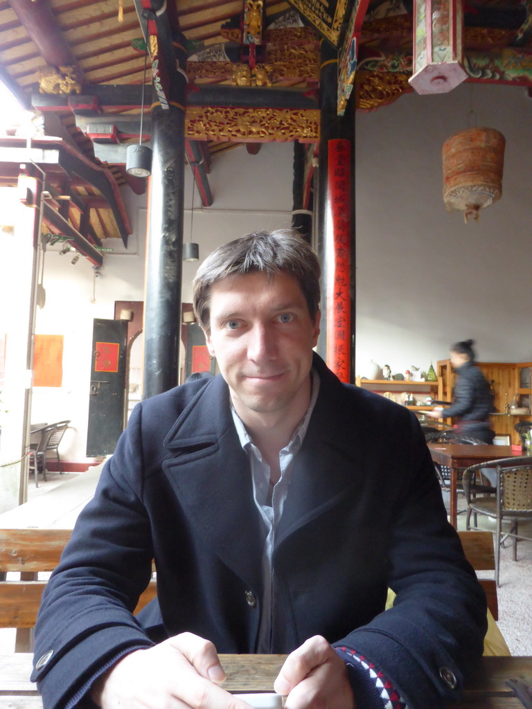 Tim at the Temple Café at Zeng Cuo An Village