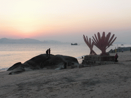 Piece of art at the beach at Huandao South Road and the South China Sea