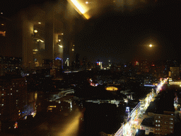 Zhongshan Road and skyscrapers at Xiamen Island, viewed from the Pizza Hut rooftop restaurant at Lujiang Road, by night