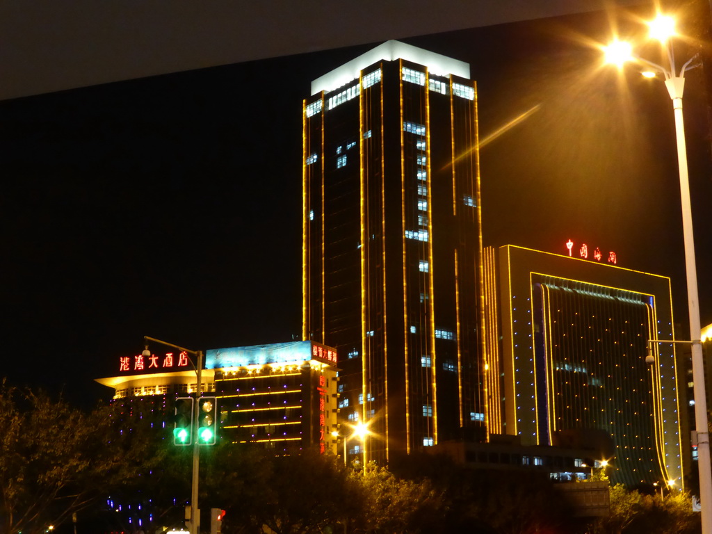 Skyscrapers at Lujiang Road, by night