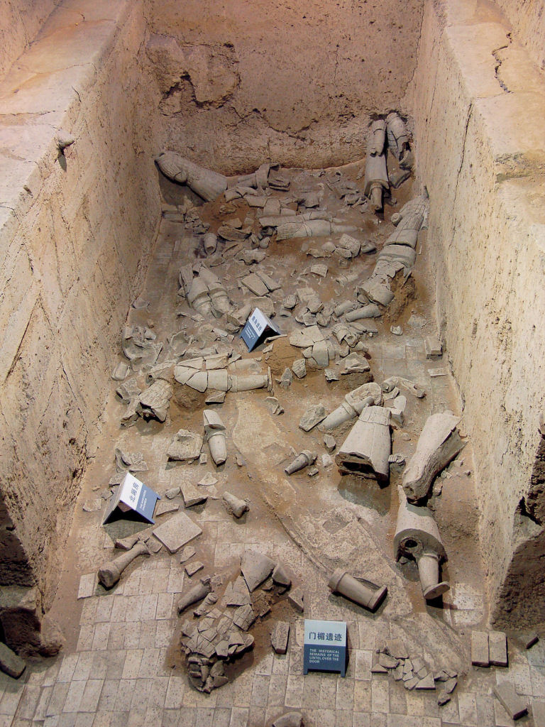 Remains of infantry statues in Pit Three of the Terracotta Mausoleum