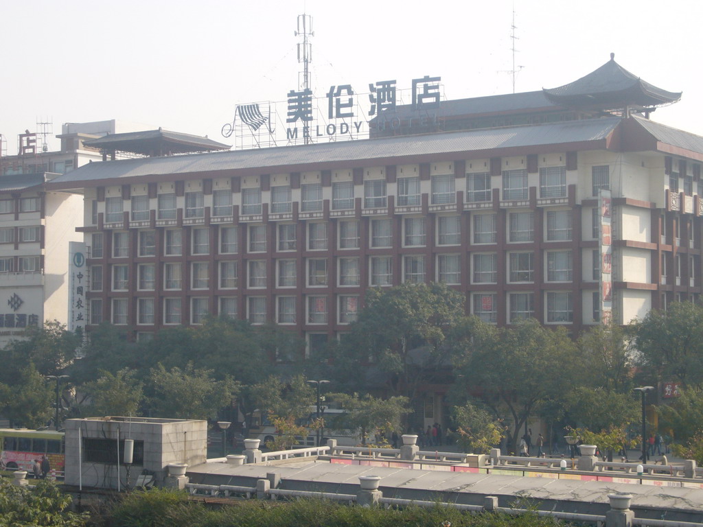 Front of the Melody Hotel, viewed from the Drum Tower of Xi`an