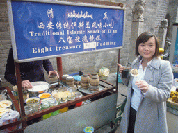 Miaomiao with an Eight Treasure Rose Pudding, the Traditional Islamic Snack of Xi`an