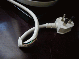 Broken power cable of the water cooker in our room at a hotel in the city center
