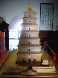Scale model of the Giant Wild Goose Pagoda at the Daci`en Temple, at one of the upper floors