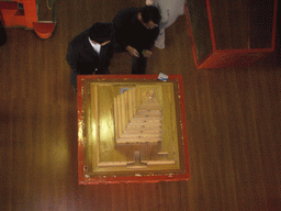 Scale model of the Giant Wild Goose Pagoda at the Daci`en Temple, at one of the upper floors, viewed from above