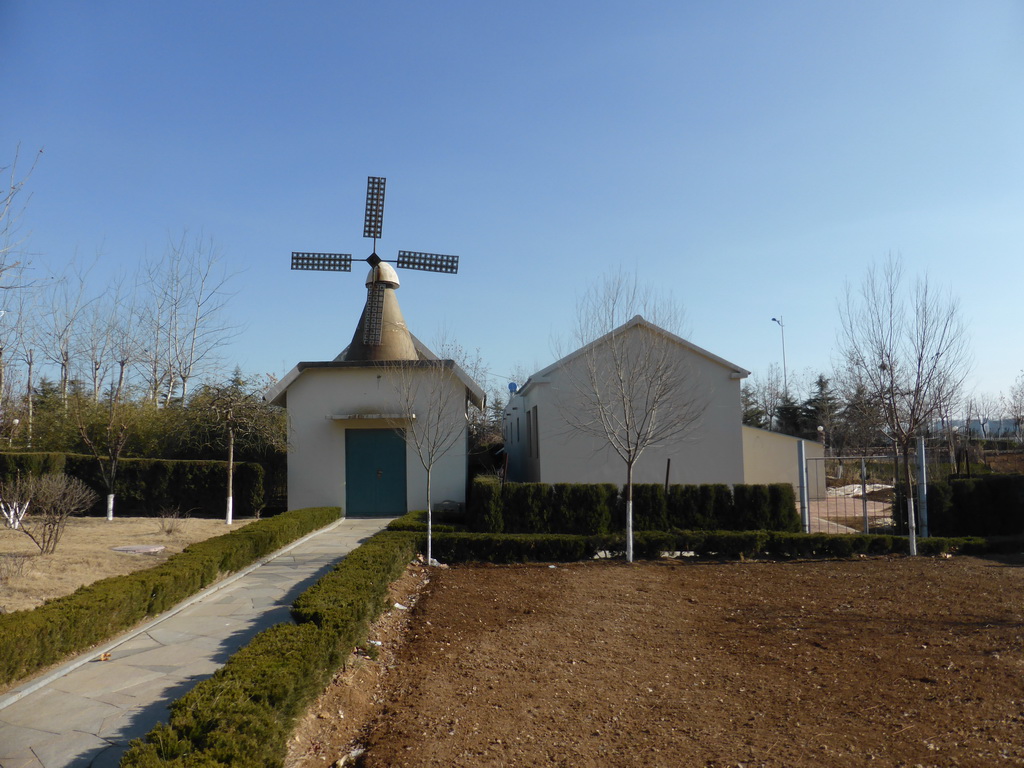 Buildings with a small windmill at the Elder Welfare Services Center