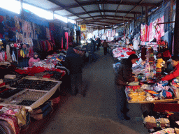 Clothes at an open market in the city center